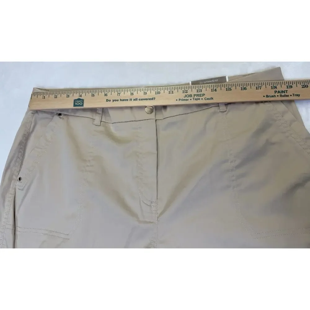 Chico’s Pants Women’s Sz 3 T XL 16 Luxe Twill Utility Basic Crop Khaki Tan NWT - Picture 10 of 15